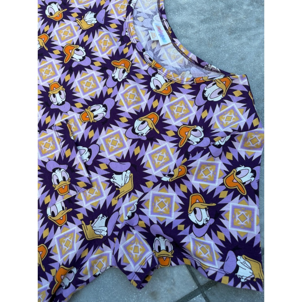 LuLaRoe Disney Carly Dress Womens 3XL Disney Donald Duck Geometric Soft Flowy
